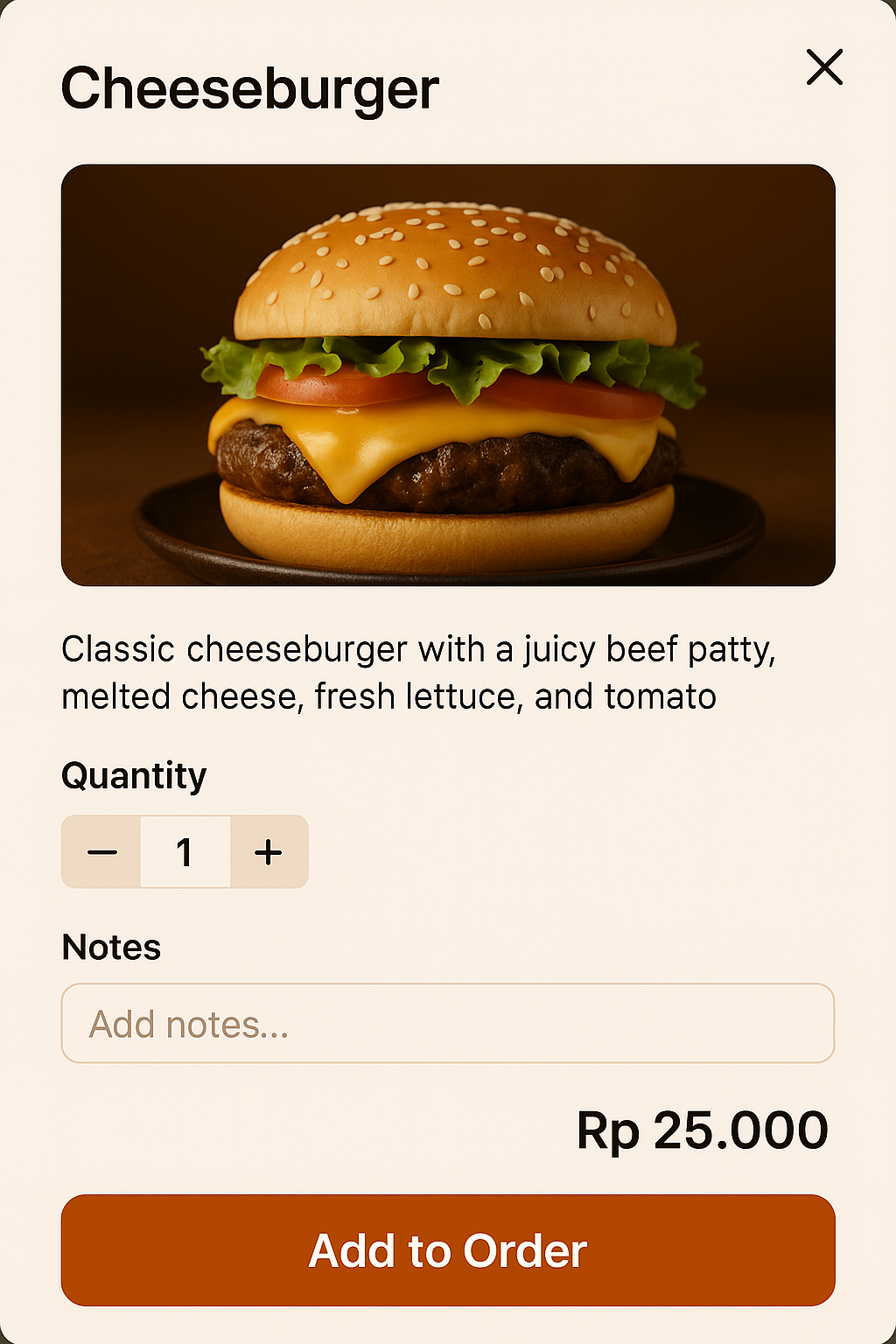 Pesan Burger